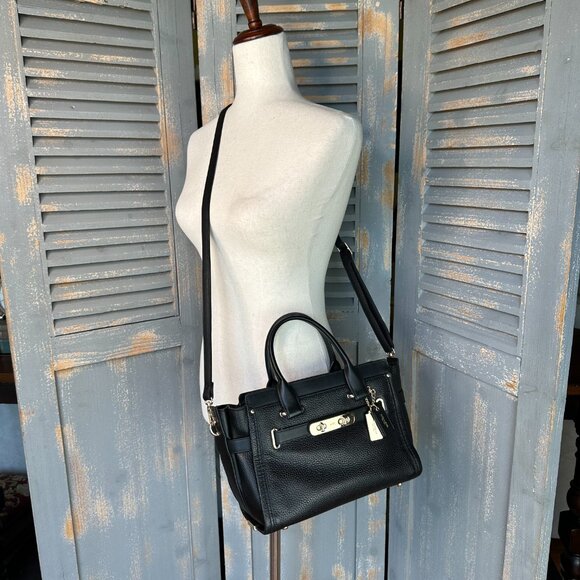 Coach Swagger 27 Satchel Leather Black - Picture 14 of 16